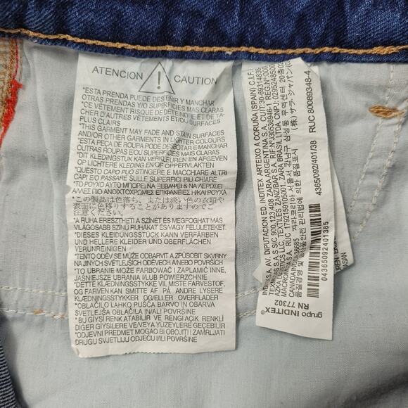 Zara Denim Trafaluc Shorts with Red Racing Stripe size 6 - Picture 13 of 13